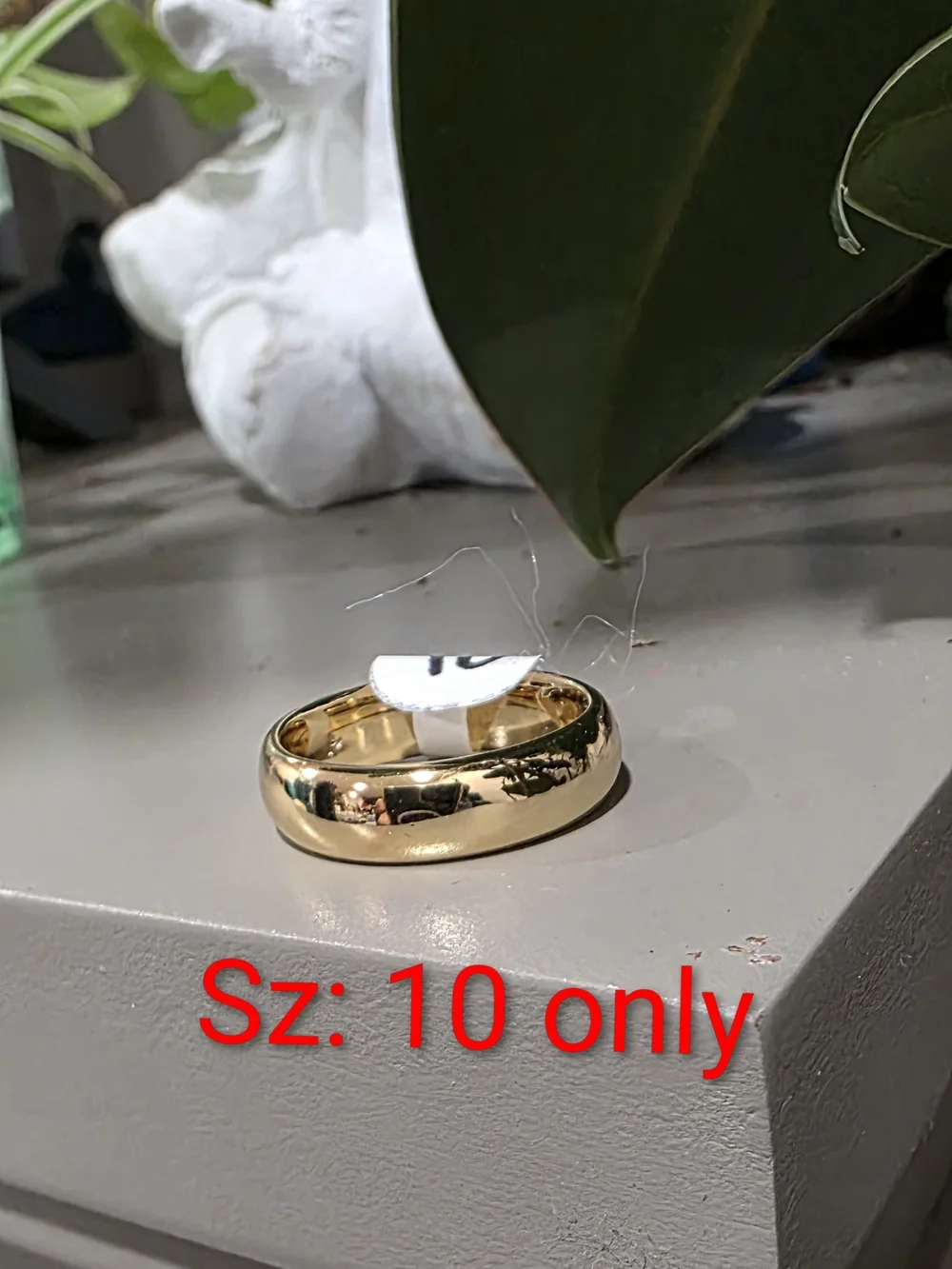 14k Gold PlatedClassic Polished Gold Dome Band Ring - Size 10
